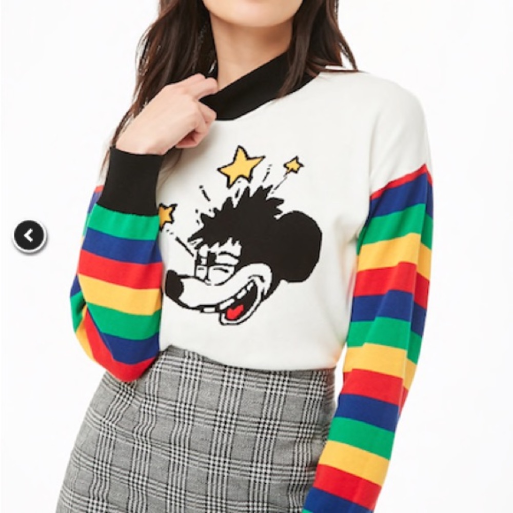 Forever 21 Mickey Mouse High Neck Sweater Size Medium